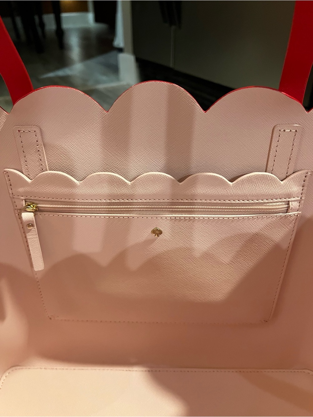 kate spade Carrigan Cherry Red Scallop-Edge Tote - Lily Ave - Picture 5 of 8